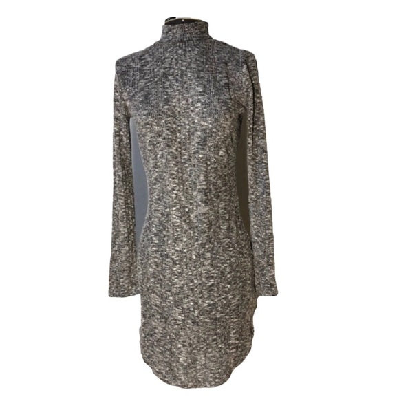 No Comment NY.LA Knit LeighWeight Gray White Long Sleeve Sweater Dress Junior L - Picture 2 of 8